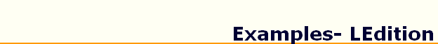 Examples- LEdition